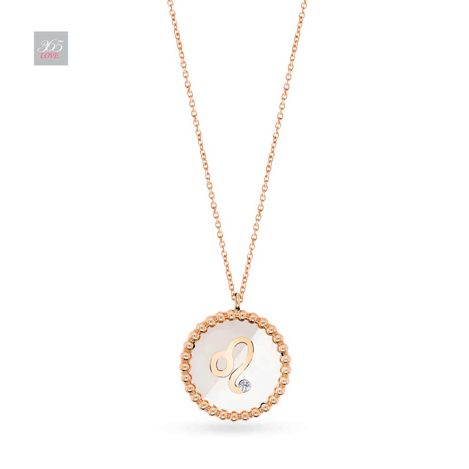 Leo Zodiac Necklace in Gold with Diamonds