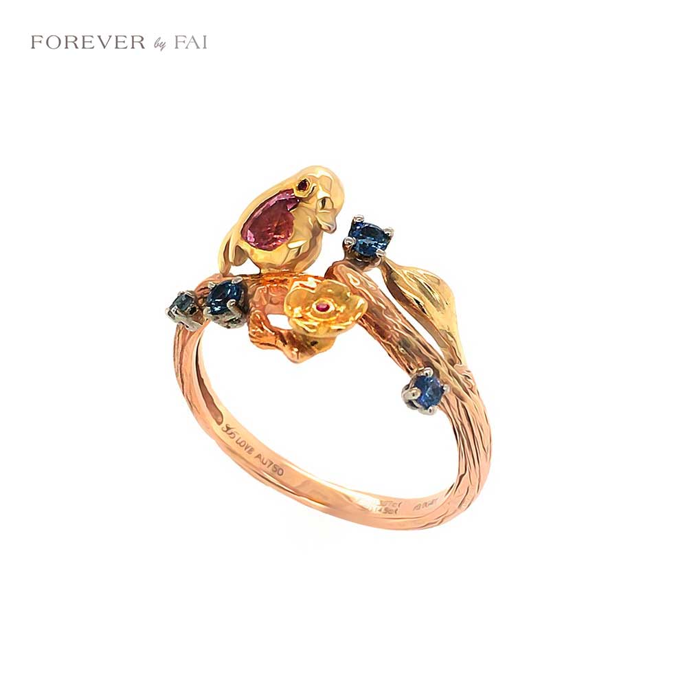 Organic Coral Ring Created Blue Sapphire 18k Yellow Gold Plated Sterling Silver Sizes 4 to 13 